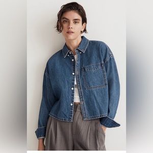 Madewell NWT Denim Oversized Button-Down Shirt in Sander Wash